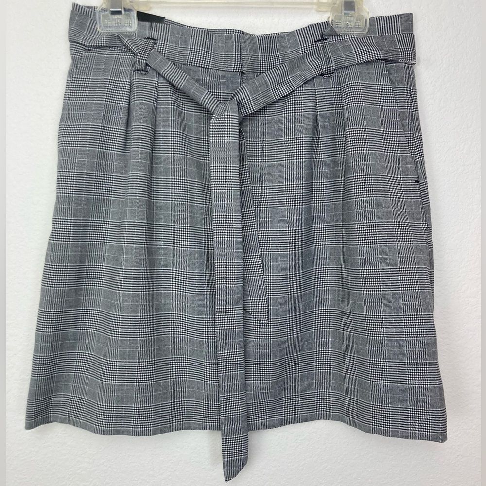 NWT Glen plaid lined mini skirt w/ matching belt